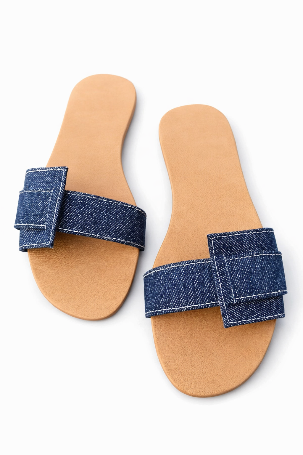Bow Babe Denim Slide